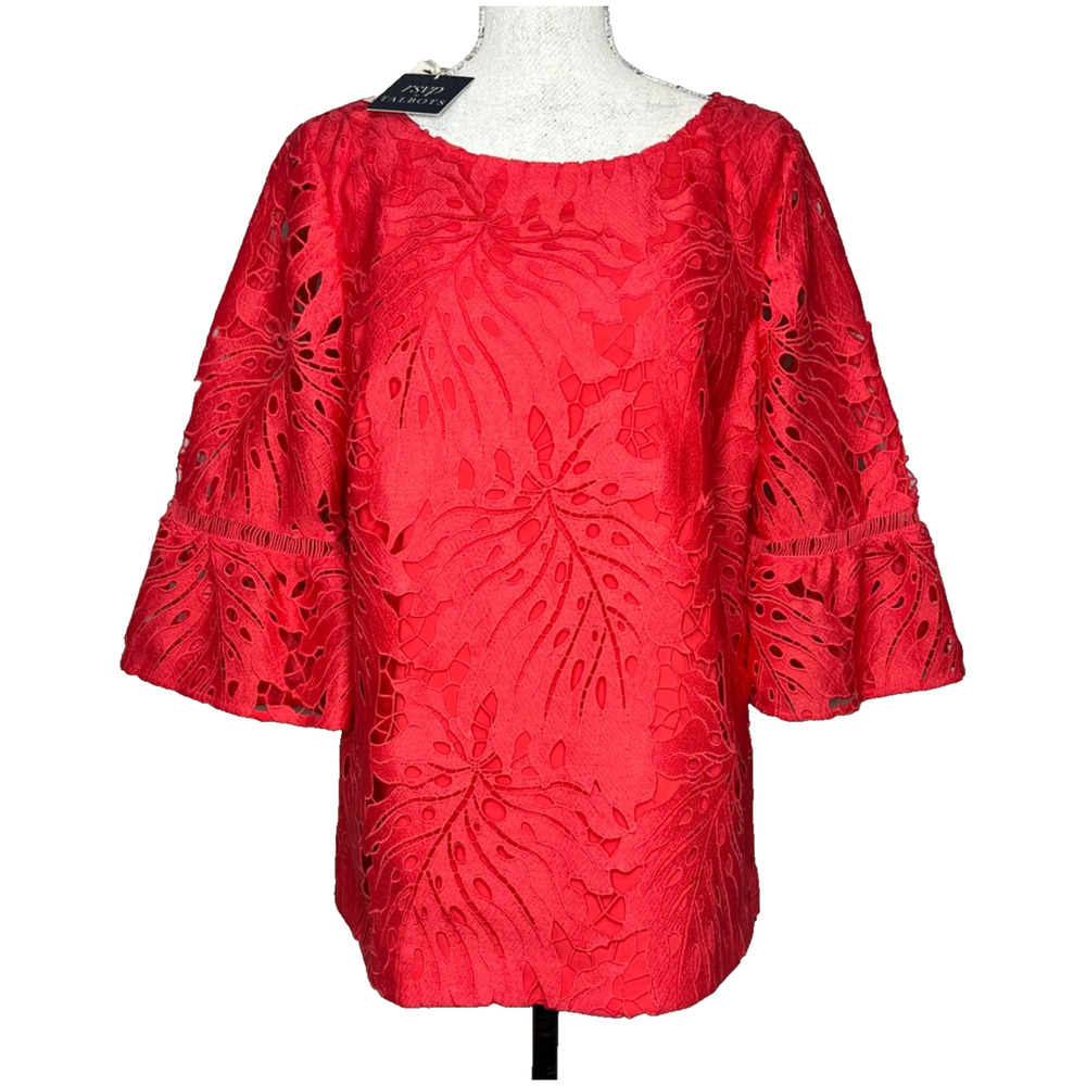 RSVP By Talbots Leaf Lace Eyelet Blouse